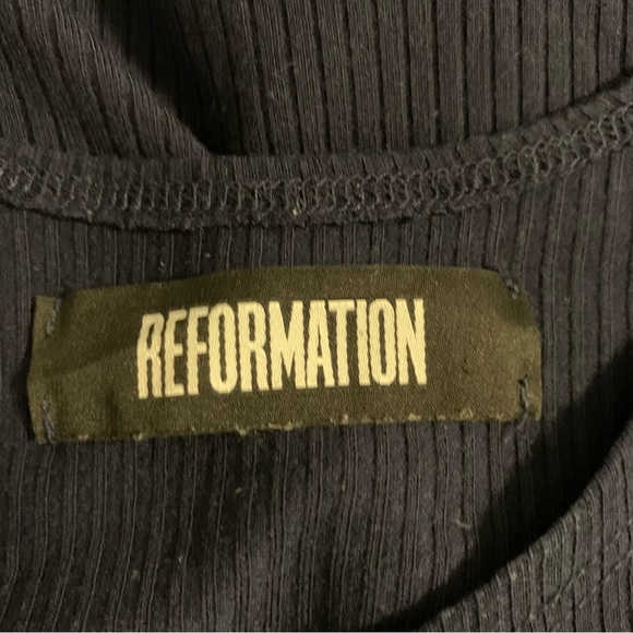 9. Reformation Alexa Navy Blue Ribbed Tank Mini Dress Size M - Picture 9 of 9